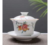 Tasse à thé chinoise en porcelaine Gaiwan, Service à thé Gaiwan en porcelaine blanche 150 ml(1)