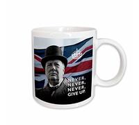 Tasse À Thé Citation De Winston Churchill : « Ne Jamais Abandonner » Sur Fond D’Union Jack Décoratifs Mug En Céramique Rétro Mugs Café Pour Homme Latte Bureau