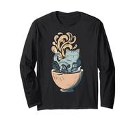 Tasse à thé Confortable pour Chat - Esthétique - pour Amoureux des Animaux de Compagnie Manche Longue