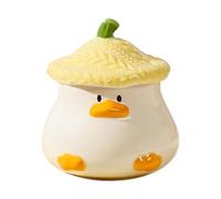 Tasse À Thé De Canard - Tasse À Thé Drôle De Nouveauté De 500 G Avec Couvercle De Chapeau | Verres En Céramique De Dessin Animé De 400ml, Vaisselle De 4.53x3.07 Pouces Avec Poignée Pour Et Adu