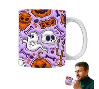 Tasse à thé d'Halloween - Tasse à café et à thé en céramique de 350 ml avec poignée - pour boissons au chocolat chaud - gothiques d'Halloween pour la cuisine du bureau, les fêtes