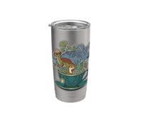 Tasse à thé dinosaure Cottagecore Botanique Graphic Gobelet isotherme en acier inoxydable double paroi