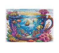 Tasse à thé du château féerique 300 Pièces Puzzle Adolescent en Carton sans Déformation Difficulté Moyenne Activité Éducative Cadeau Noël Pas Cher Petit Prix 300 PCS