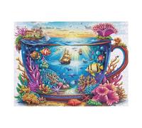 Tasse à thé du château féerique 500 Pieces Casse-tête Adulte en Carton Haute Qualité Difficulté Moyenne Motif Complexe Activité Familiale Idée Cadeau Saint Valentin 500 PCS