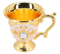 Tasse à thé en alliage de style rétro, parfaite pour la décoration de la maison ou les réunions spéciales (centaine dorée)