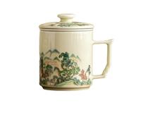 Tasse à thé en céramique 350 ml - Glaçure jaune secret - Tasse à thé simple et exquise - Glaçage jaune secret