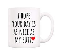 Tasse À Thé En Céramique Ami De Mon Mari, J'Espère Que Ta Journée Sera Aussi Agréable Que La Mienne. Moderne Mug Thé Minimaliste Mugs À Café Pour Bureau Eau Ami