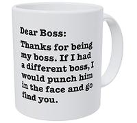 Tasse À Thé En Céramique Cher Patron, Merci D'Être Mon Patron. Si J'Avais Un Autre Patron, Je Le Frapperais. Porcelaine Mug En Céramique Moderne Tasses De Café Pour Homme Frère Maison