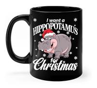 Tasse À Thé En Céramique Je Veux Un Hippopotame Pour Noël. Hippopotame De Noël Minimaliste Tasses À Café En Céramique Colorées Tasses De Café Pour Homme Ami Fête