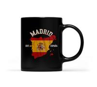 Tasse À Thé En Céramique Madrid Espana Espagne Est. Carte De Drapeau Souvenir Vacances Avec Poignée Mug Idée Mugs À Café Pour Fête Latte Collègue