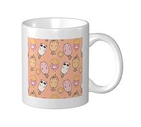 Tasse À Thé En Céramique Nahtloses Muster Mit Niedlichen Tier-Eis Am Stiel Porcelaine Mug Idée Mugs Café Pour Fête Partenaire Bureau