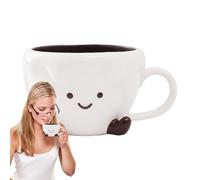 Tasse à thé en céramique Nuage Tasses à visage drôle | 450 ml de tasses en céramique - Cloud Cup with Feet Drinking Showware pour la décoration de la cuisine à la maison