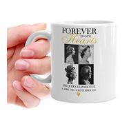 Tasse à thé en platine pour anniversaire - Assiette avec reine Elisabeth, tasse jubilée en céramique à collectionner | Tasse avec la reine Elisabeth, pièce de monnaie avec reine Elisabeth, tasse