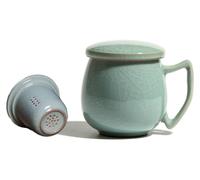Tasse à thé en porcelaine céladon avec passoire intérieure et couvercle, 4 options de porcelaine, turquoise (pièces de piratage)