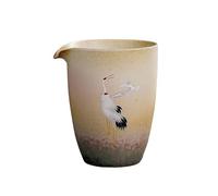 Tasse à thé en porcelaine japonaise Gong Dao Bei, motif grue chinoise Cha Hai, tasse à thé Kung Fu, carafe à thé rétro changée au four (jaune)