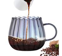 Tasse à thé en verre 400 ml - Tasse en forme de convexe ronde, résistante à la chaleur, design facile et propre, choix pratique pour le café et le lait en poudre Soy Milk Home Workplaces