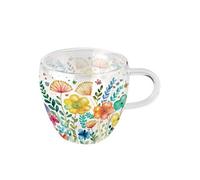 Tasse à thé en verre double paroi 200 ml - Printemps vibrant