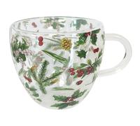 AMBIENTE Tasse à thé en verre double paroi verdure d'hiver 200 ml