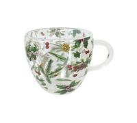 AMBIENTE Tasse à thé en verre double paroi verdure d'hiver 200 ml
