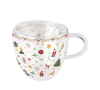 Tasse à thé en verre double paroi décoration de Noël
