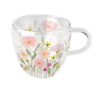 Tasse à thé en verre double paroi fleurs sauvages