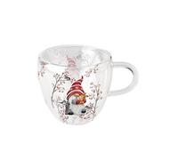 Tasse à thé en verre double paroi lutin de Noël