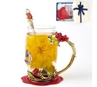Tasse à thé en verre transparent avec cuillère, coffret cadeau pour sa maman, épouse, grand-mère, filles, amis, Saint-Valentin, Noël, anniversaire, jus de fruits, boissons chaudes et froides