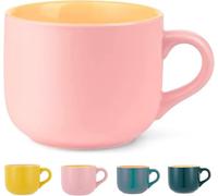 Tasse à thé et à café XXL en céramique avec poignée - 650 ml - Grande tasse à café - Avec poignée - Rose