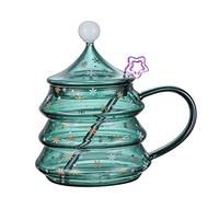 Tasse à thé et café avec couvercle et cuillère en forme d'étoile pour sapin de Noël 500 ml