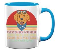 Tasse à thé et café en céramique « Every Snack You Make Every Meal You Bake Every Bake Every Bite You Take I'll Be Watching You » - Bleu clair