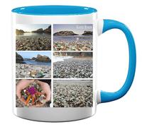 Tasse à thé et café en céramique Travel The World Sea Glass Beach California Bleu clair