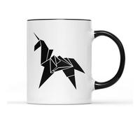 Tasse à thé et café en forme de licorne origami - Classique Retro Blade Runner Film Film Cinéma Science Fiction Robot Detective Book Romain Art japonais Cadeau cadeau (poignée noire)