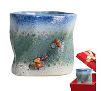 Tasse à thé et lait - Tasse à thé en céramique à changer, 300 ml, tasse à café portable en céramique pour la famille, les amis, les garçons et les filles
