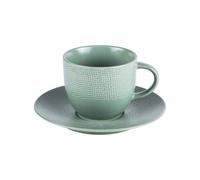Tasse à thé et sa soucoupe Vésuvio sauge 22 cl (lot de 6) - - Vert - Grès