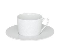 LOUNA Tasse Thé avec sous-tasse en porcelaine blanche TABLE PASSION