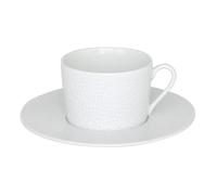 Tasse à thé et sa sous-tasse Louna 22 cl - Table Passion - Blanc - Porcelaine Blanc G