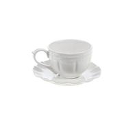 Tasse à thé et sous tasse Romy 20 cl (lot de 6) - Amadeus - Blanc - Grès Blanc G