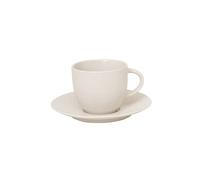 Tasse à thé et sous-tasse Vésuvio blanc 22 cl (lot de 2) - Table Passion - Blanc - Grès