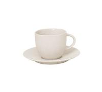 Tasse à thé et sous-tasse Vésuvio blanc 22 cl (lot de 2) - Table Passion - Blanc - Grès