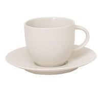 Tasse à thé et sous-tasse Vésuvio blanc 22 cl (lot de 2) - Table Passion - Blanc - Grès Blanc G