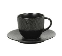 Tasse à thé et sous-tasse Vésuvio noir 22 cl (lot de 6) Table passion