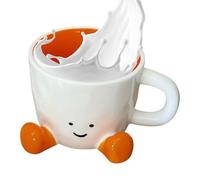 Tasse à thé fantaisie avec pieds - En céramique - Esthétique - Tasse à café amusante pour homme et femme - Pour Noël, anniversaire, photographie - Décoration d'intérieur - Pour boissons au lait et au