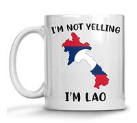 Tasse À Thé Fierté Laotienne ! Je Ne Crie Pas, Je Suis Laotien ! Colorées Tasses À Café En Céramique Rétro Mugs Café Pour Homme Frère Maison