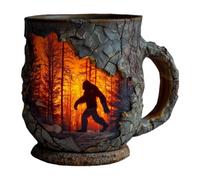 Tasse à thé Forests Fire en résine résistante à la chaleur, 11 x 9,5 x 8 cm, 400 ml, poignée ergonomique, design léger, idéale pour le camping, la cuisine, les jus, le thé, le lait, l'eau glacée et la