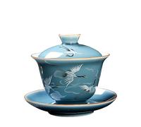 Tasse à thé Gaiwan Théière Gaiwan Tasses à thé chinoises grues chinoises en céramique Service à thé Gaiwan Bol à thé Sancai