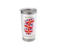 Tasse à thé humoristique avec drapeau britannique Keep Calm and Have a Cup of Tea Gobelet isotherme en acier inoxydable double paroi