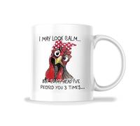 Tasse À Thé Ich Mag Zwar Ruhig Aussehen, Aber Innerlich Habe Ich Dich Dreimal Gepickt. Rétro Tasses À Café En Céramique Avec Poignée Mugs À Café Pour Bureau Latte Ami