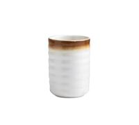 Tasse à thé japonaise en céramique,Tasse à vin,Tasse à saké,Tasse à eau,280ML,Réutilisable,Incassable,Multiusages,Passe au Microondes au Lavevaisselle et au Stérilisateur (D - Blanc jaune)