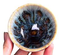 Tasse à thé japonaise Ensemble de bols à thé Tenmoku brossé Jianzhan, tasse à thé à motif irrégulier, bol à thé Kaolin, plusieurs choix (couleur : multicolore* 4, taille : 42,5 g)