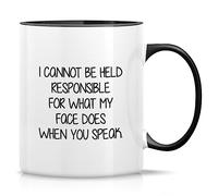 Tasse À Thé Je ne peux être tenu responsable de ce que mon visage réagit | Tasse en céramique durable Tasse À Céramique unique Tasse À Café pour Noël, Bureau, Collègue, 330ml